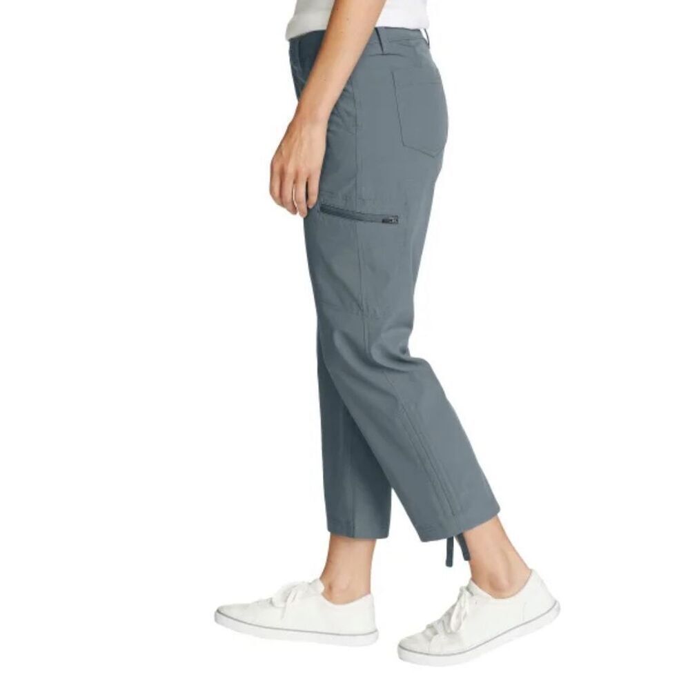 EDDIE BAUER Ripstop Capri Pants Size 14 Ladies’ Women’s Gray NWT Pockets Stretch - Picture 2 of 16
